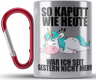 Produktbild von Trendation - Lustige Edelstahl Tasse Karabinern mit Sprüchen Arbeitskollege Geschenk Kollege Mitarbeiter Geschenkidee (Rot)