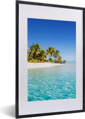 Produktbild von MuchoWow® MuchoWow® Gerahmtes Poster Meer - Insel - Palme 40x60 cm - Poster mit zchwarzem Bilderrahmen - Poster in Rahmen