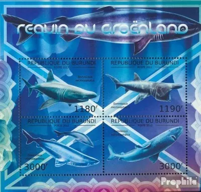 Produktbild von Briefmarken Burundi 2012 Mi 2635-2638 Kleinbogen (kompl.Ausg.) postfrisch Grönlandhai