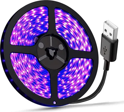 Produktbild von 2.5m UV Schwarzlicht LED Streifen USB Batteriebetrieben Lichtband Black Light Lichtleiste für Party, Bar, Neonfarben, Club, Disco, Deko