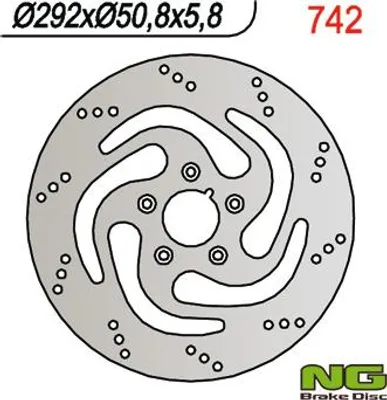 Zdjęcie produktu dla Tylna tarcza hamulcowa NG prawa strona 5 otworów 8,25 mm do HARLEY DAVIDSON