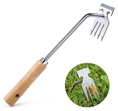 Productafbeelding van Handmatige onkruidsteker van roestvrij staal voor terras en tuin