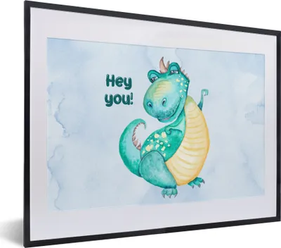 Produktbild von MuchoWow® Gerahmtes Poster Dinosaurier - Kinderzimmer - Zitat - Jungen - Mädchen - Kind 40x30 cm - Poster mit Schwarzem Bilderrahmen Wandposter Rahmen Foto Bilder - Bilderrahmen - Poster im Rahmen