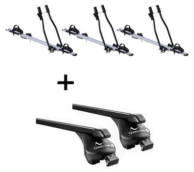 Produktbild von 3x Fahrradträger SAGITTAR + Relingträger Quick Stahl L kompatibel mit für BMW X1 (F48) ab 2015