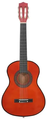 Produktbild von Konzertgitarren Set - 1/2 86 cm Kinder - Für Einsteiger - 8-teiliges Zubehörset - Korpus aus Basswood - Akustikgitarre - Armeegrün