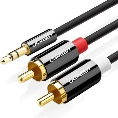 Zdjęcie produktu dla Kabel Ugreen AV116 10591 audio mini jack 3,5 mm (męski) / 2RCA (męski) 5m - czarny