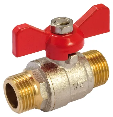 Image de Robinet à boisseau sphérique Comap avec poignée papillon rouge 3/8" M x 3/8" M - V111033001