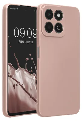 Produktbild von kwmobile Handyhülle für HONOR 200 Smart 5G / X7C 4G Hülle - weiche Silikon Case metallisch schimmernd - Schutzhülle Cover - Metallic Rosegold