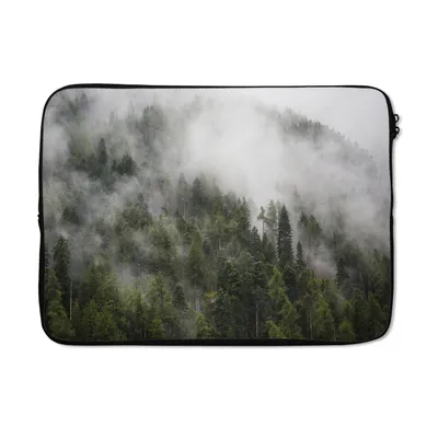 Produktbild von MuchoWow® Laptop Hülle 13 Zoll Wald - Nebel - Berg Laptoptasche - Laptophülle - Sleeve - Rundumschutz