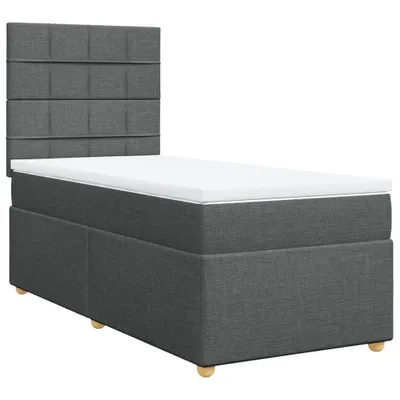 Produktbild von Boxspringbett mit Matratze Dunkelgrau 90x200 cm Stoff