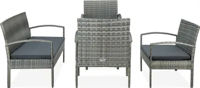 Obrázek produktu pro vidaXL 5dílná zahradní lounge souprava s polštáři Poly Rattan Grey