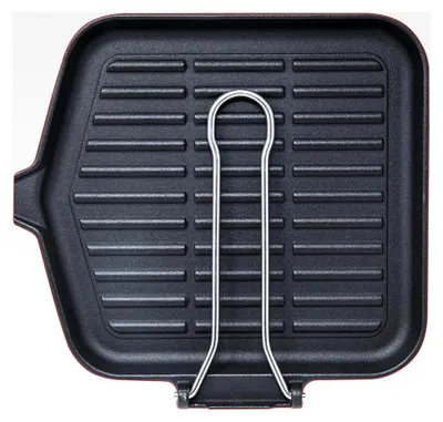 Produktbild von Dietella Induktions-Grillpfanne aus emailliertem Gusseisen, quadratisch, 24 x 24 cm, hergestellt in Italien
