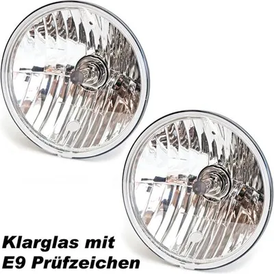 Zdjęcie produktu dla 2 reflektory 7" przezroczyste szklane reflektory główne H4 Jeep CJ Wrangler TJ JK 73-16