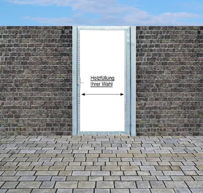 Produktbild von Tor Gartentor Hoftor Verzinkt mit Pfosten Ohne Holzfüllung Q   HxB 160cmx125cm
