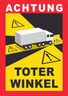Produktbild von Toter Winkel Aufkleber A8 (52x74mm)