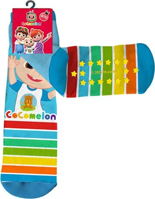 Produktbild von CoCoMelon Kinder lange ABS Socken Stopersocken anti Rutsch 2er Gr. 19 - 30 – Bunt / 19/22
