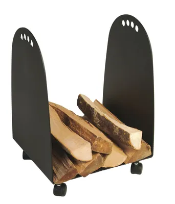 Produktbild von Holzkorb- Kaminholzkorb mit Rollen- schwarz beschichtet