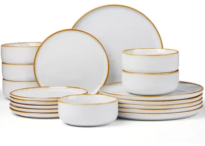 Productafbeelding van Tafelservies 6 Personen, 18-delig, Zandig Beige, magnetron- en vaatwasserbestendig
