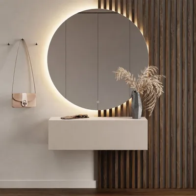 Produktbild von Flur Möbel Garderobe 1x Hängeschrank 100 cm Kaschmir mit Nova Spiegel 100 cm