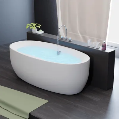 Produktbild von TroniTechnik® Freistehende Badewanne DOKOS Maße ca. 180 x 100 x 60cm Wanne - Füllmenge 210 Liter, aus Acryl mit Siphon