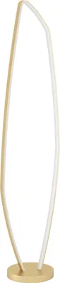 Produktbild von EGLO LED Stehlampe Vallerosa, Design Lampe Wohnzimmer, Standleuchte gebogen, Metall in Messing-gebürstet, warmweiß, 128,5 cm
