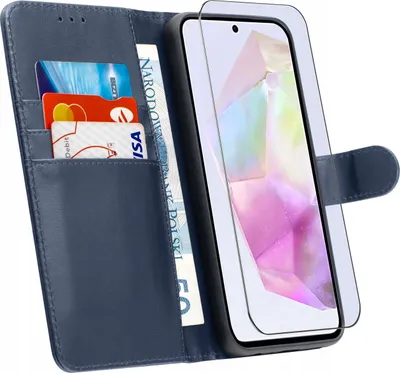 Produktbild von ETUI für Samsung A56 5G | LEDER-BRIEFTASCHE BOOK TOKRA CLASSIC + GLAS