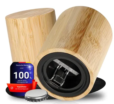 Image de Décapsuleur « Bamboo » Push & Pull - Idée cadeau pour homme - Décapsuleur avec fonction Push & Pull - naturel