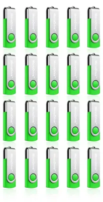 Produktbild von 20x 8GB USB 2.0 Stick Flash USB Drive Swivel USB Flashdrive Speicherstick Memorystick Farbe:Grün