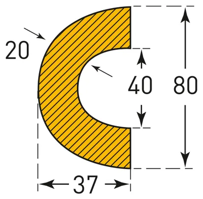 Produktbild von Moravia Prallschutz MORION Rohrschutz 40 für Rohre 30 - 50 mm gelb/schwarz