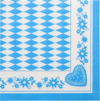 Image de Papstar serviettes, 1/4-plié 40 x 40 cm "Bleu bavarois" 50 pièces