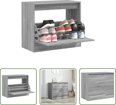 Produktbild von The Living Store Schuhschrank Grau Sonoma 80x42x69 cm Holzwerkstoff