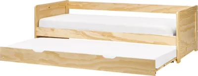 Produktbild von BELIANI Tagesbett Hellbraun Kiefernholz mit Lattenrost 90 x 200 cm Ausziehbett für 2 Personen Modern Skandi Gästezimmer Kinderzmmer Jugendzimmer