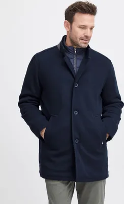 Produktbild von FQ1924 FQJacob Herren Wintermantel Wollmantel Winterjacke mit Innen-Reißverschluss Wolle-Anteil Stehkragen Regular fit