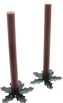 Produktbild von FRANK FLECHTWAREN Stabkerzenhalter "Ilex", 2er Set, Metall, mattschwarz Maße: Ø 11 cm, passend für Stabkerzen Ø 2,3 cm, ohne Kerzen