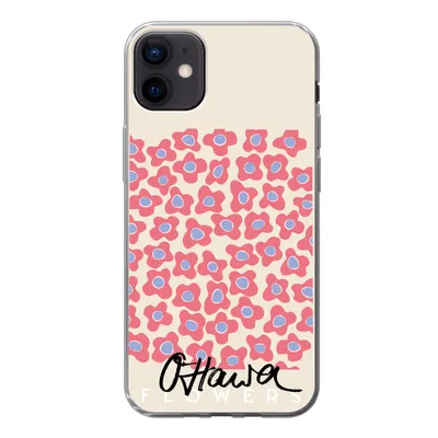 Produktbild von MuchoWow® Handyhülle Schutzhülle Hülle für iPhone 12 mini Blume - Muster - Rosa Silikon Softcase Handy Hülle - Bild