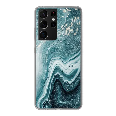 Produktbild von MuchoWow® Handyhülle Schutzhülle Hülle für Samsung Galaxy S21 Ultra Naturstein - Glitter - Muster Silikon Softcase Handy Hülle - Mobiltelefon