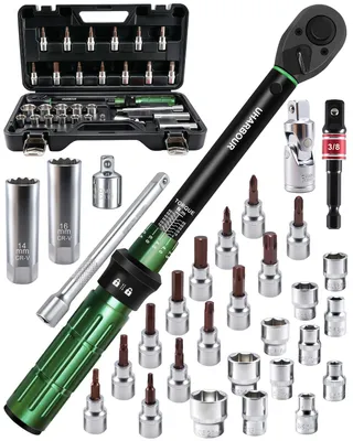 Drehmomentschlüssel 3/8 Zoll, 5-60 Nm, 31-teilig, ±3 % Genauigkeit