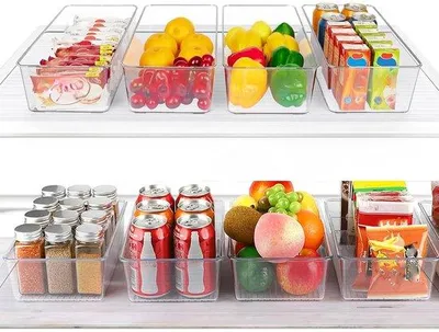 Obrázek produktu pro Sada organizérů do ledničky, 8 kusů, průhledný plast