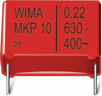 Produktbild von WIMA Folienkondensator, 0,1UF, 400V, radial, RM 15, MKP1G031004D00KSSD