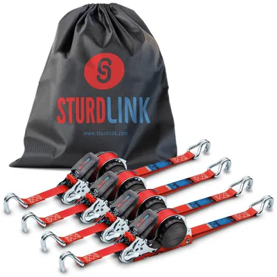 Obrázok produktu pre Sturdlink popruhy s automatickou západkou, 5 metrov, šírka 25 mm, s háčikmi