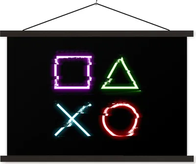 Produktbild von MuchoWow® Textilposter Spiel - Controller - Led 90x60 cm mit schwarzem Rahmen - Aufhängungssatz
