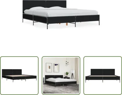 Produktbild von The Living Store Bettgestell Schwarz 200x200 cm Holzwerkstoff und Metall