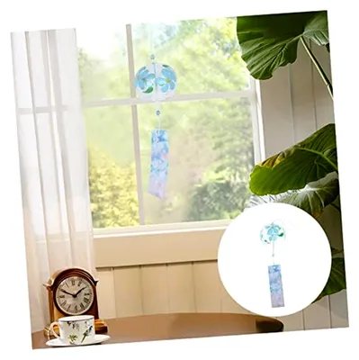 Produktbild von 5 Stück Glas Windspiel Hängedekoration Japanische Windglocke für Balkon, Garten und Innenräume