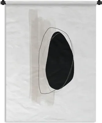 Produktbild von MuchoWow® Wandteppich Wandbehang Schwarz - Farbe - Pastell 150x200 cm Tapisserie Dekoration Wandtuch - Wandaufhängung - Moderner