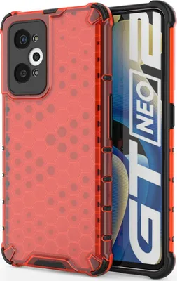 Produktbild von Mobigear Honeycomb  Realme GT Neo2 Hülle Hardcase Backcover Stoßfest - Rot