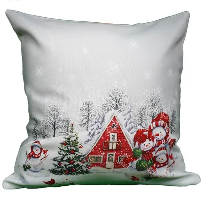 Produktbild von Kissenhülle 40 x 40 cm Druck Schneemannfamilie 40 x 40 cm Kissenhülle