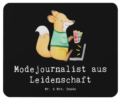 Produktbild von Mr. & Mrs. Panda Mouse Pad Modejournalist Leidenschaft - Schwarz - Geschenk, Redakteur, Ausbildung, Mousepad, Lustig, Mauspad, Spruch, pc, laptop, Studium, mousematte