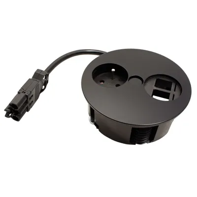 Obrázek produktu pro Bachmann Twist, 0,2 m, Vnitřní, Kov, Plast, Černá, 1 AC zásuvky / AC zásuvek, 115 mm