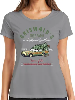 Produktbild von Griswold's Tree Farm Family Christmas - Weihnachten Xmas Damen T-Shirt, Grau, S