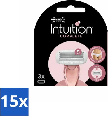 Obrázek produktu pro Wilkinson Sword - Náhradní čepele - Intuition Complete - kompatibilní - 3 čepele - hodnotné balení - 15 kusů